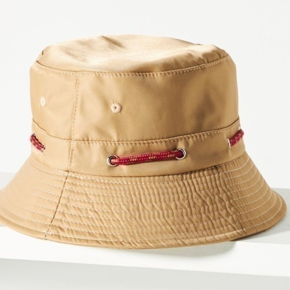 Anthropologie Khaki Colored Nylon Bucket Hat - Picture 2 of 3